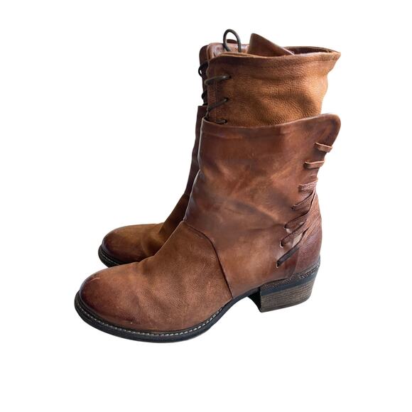 AS98 Chet Katarina Brown Cognac Leather Mid Calf Boot Size EU 41 US 10 - Picture 7 of 11